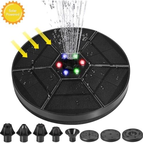 6V/3.5W Solar Water Fountain Pump Colorful LED Lights Floating Garden Fountain Pump Swimming Pools Pond Lawn Decor
