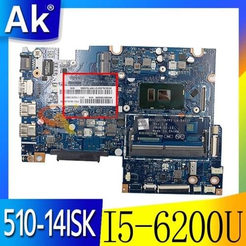 Akemy BIUS1/S2/Y0/Y1 LA-D451P For Lenovo YOGA 510-14ISK FLEX4-1470 Laptop Motherboard CPU I5 6200U DDR4 100% Test Work
