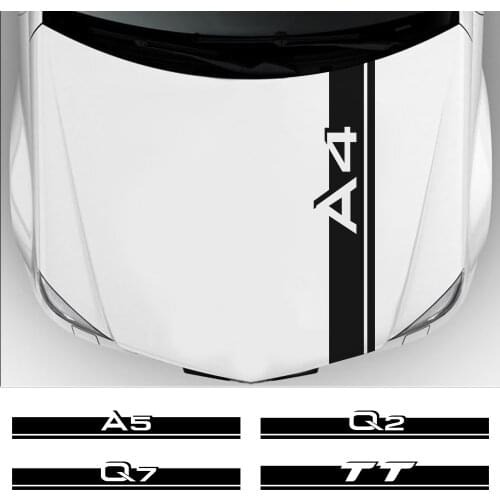 Car Sticker For Audi A3 8P S3 8V A4 B8 B6 B7 A6 C6 C5 C7 A5 Q3 Q5 Q7 TT A1 A2 A7 A8 Q2 Accessories Bonnet Hood Vinyl Film Decal