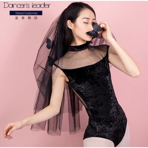 Ballet Leotard For Women Velvet Mesh Stitching Adult Leotard Rhythmic Gymnastics Clothing Aerial Yoga Tights