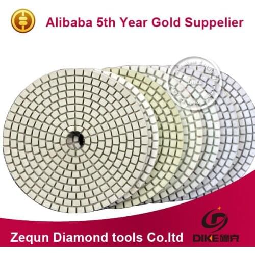 Free shipping 5"(125mm) with 2.5mm flexible diamond dry granite polishing padsfor Terrazzo Concrete Engineered Stone