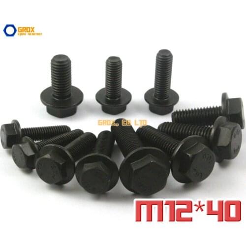 5 Pieces M12 x 40mm 10.9 Grade Alloy Steel Flanged Hex Head Bolt Flange Hexagon Screw