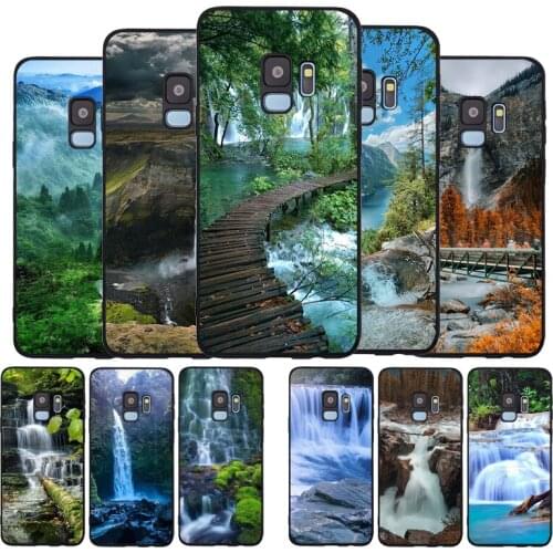 Waterfall Natural scenery Soft phone Case For Samsung S20 S10 S9 S8 S7 edge Plus Lite For Note 8 9 10 A6 A7 A8 A9 Cover