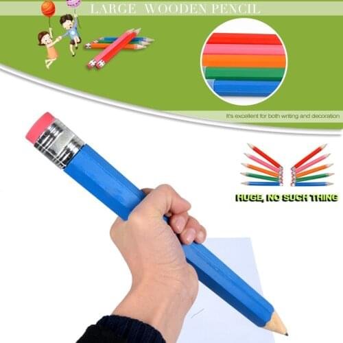 35cm Wooden Big Giants Pencil Personality Stationery For School Props Toys Gifts Big Giant Pencil Pens Pencils Writing Supplies