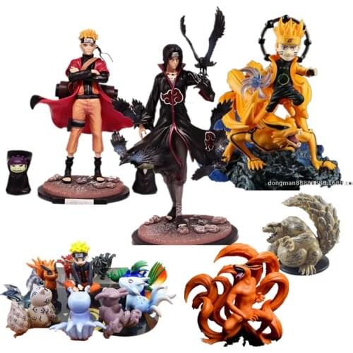 Anime Characters Naruto Flame Uchiha Itachi Susasuke Susanoh Character Figurines Uzumaki Naruto Nine Tails Anime Figurines Toys