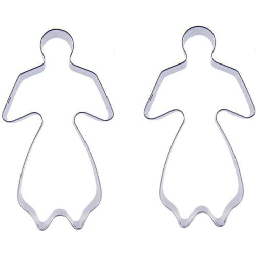 Girl shape 2 piece cookie cutting molds, baking tools, cake decorating soft candy tools