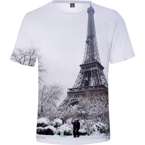 France Paris Eiffel Tower 3D T Shirt Women/Men T-shirt Famous La Tour Eiffel T Shirt Pullover T Shirts Tops Brand Clothing