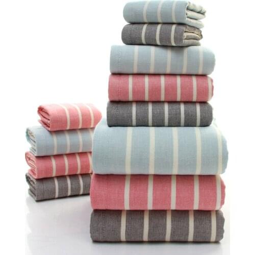 Towel set bathtowel facetowel and handtowels 3 colors Striped towel