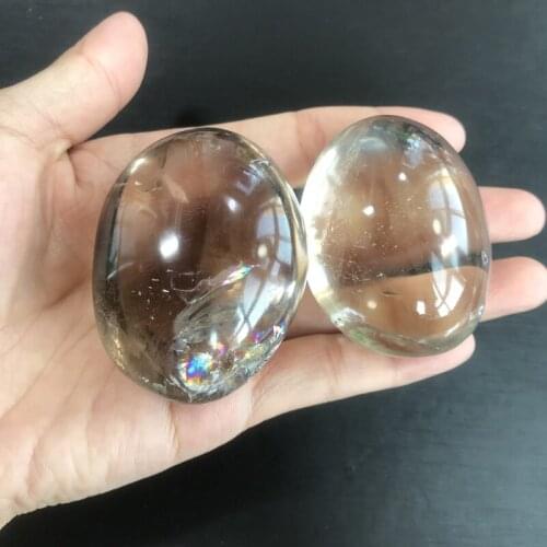 Natural crystal tea crystal handle play raw stone ore polishing hand handle piece