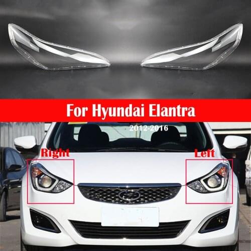 Car Headlight Lens For Hyundai Elantra 2012~2016 Headlamp Cover Replacement Auto Shell Glass Lamp Transparent Lampshade Bright