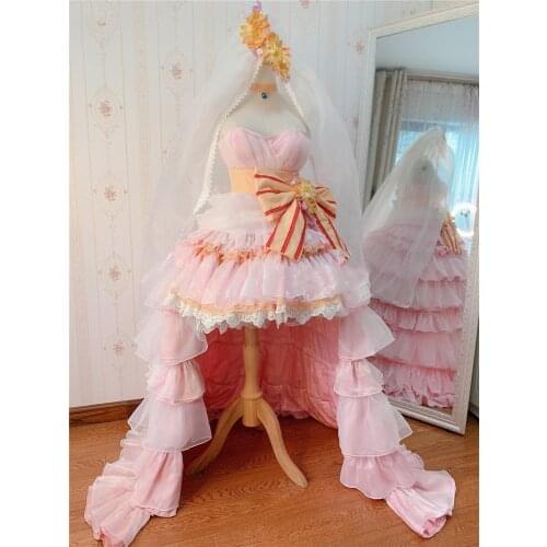 Game Girls Frontline FNC White Valentines Day Strawberry Pink Dress Party Outfit Cosplay Costume Halloween Women Free Shipping