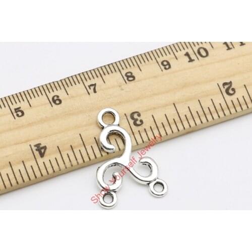 10pcs Antique Silver Plated Swirl Connectors Charm Pendants for Jewelry Making Findings Accessories DIY Handmade Craft 26x18mm