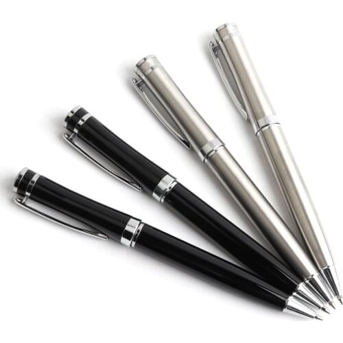 1Pcs Genkky Office Ballpoint Pen Stainless Steel Material Rotating Style Ball Pens For School Office Gift Stationery Supplies