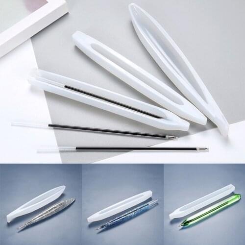 1pc Silicone Transparent Pen Holder Mold Pretty Epoxy Handmade Jewelry Making Resin Mould Tool DIY Crafts Resin Casting Molds