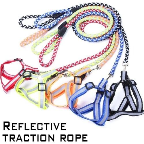 Led Dog Collar arnes perro Nylon Retractable Dog Leash Reflective Dog Harness Night Safety Flash Light Christmas Dog Accessories