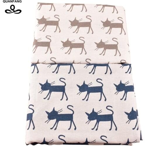 Printed Cotton Linen Fabric For Sewing Patchwork Quilting DIY Sofa Table Cloth Furniture Cover Tissue Curtain Cushion Half Meter