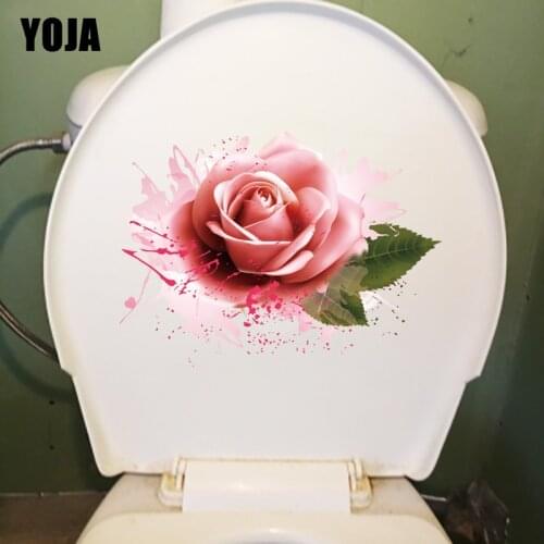 YOJA 24.3CM×17.7CM Painted Roses Romantic Bedroom Wall Stickers Creative Toilet Decoration T1-2621