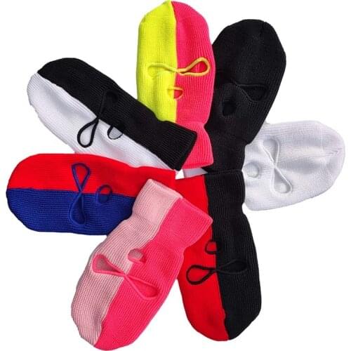 Full Face Cover Ski Mask Hat 3 Holes Balaclava Army Tactical CS Windproof Knit Beanies Bonnet Winter Warm Unisex Caps