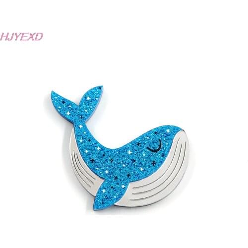 1pcs) Cute baby whale For Brooch Hair Clip Party Decoration Gift Glitter WhaleAcrylic