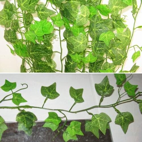 1pc Plastic Artificial Flower Rattan String Artificial Ivy Green Leaf Garland Plants Vine Fake Foliage Flowers Home Decor