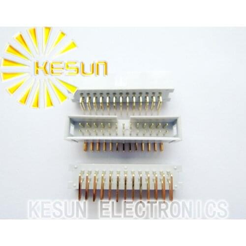 100PCS/LOT Right Angle DC3-26P 2.54mm Full Gold 3U Male Box Header High quality