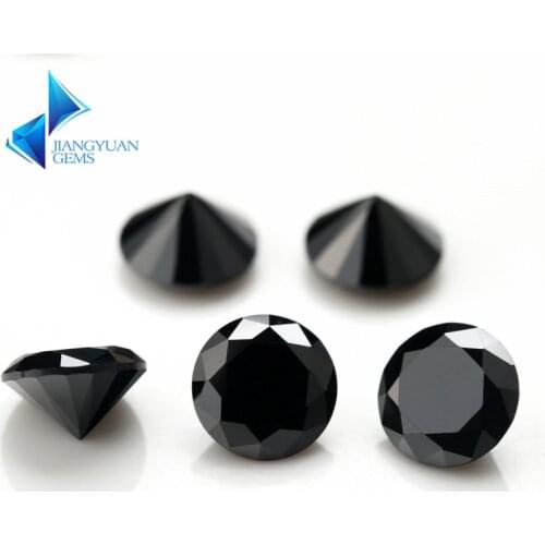 1000pcs AAAAA+ 0.8~4mm CZ Stone Round Cut Black Color Cubic Zirconia Synthetic Gems For Jewelry