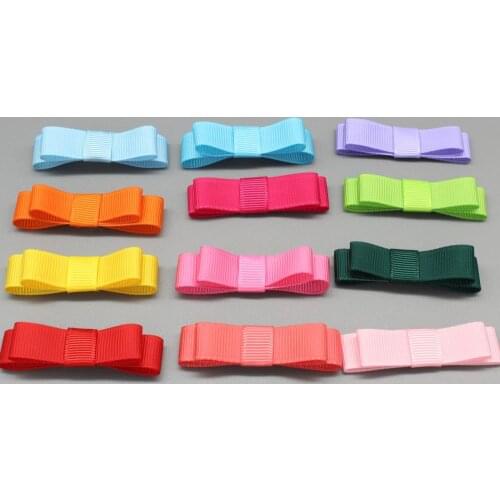 120pcs 2 Inch handmade Hair Bows, Grosgrain Bows Set,for baby Girls, toddlers,Boutique Bows diy mix color no clips on