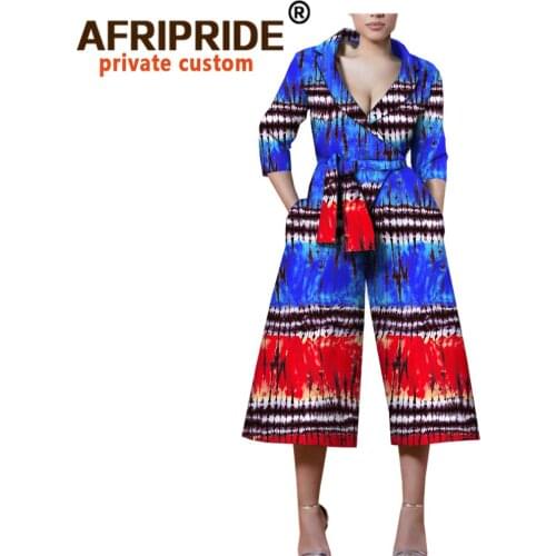 2020 african clothes for women jumpsuit short sleeve casual jumpsuits romper ankara clothing bodysuit floral fashion A1829007
