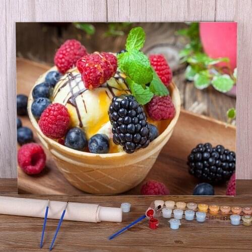 Fruit Strawberry Painting By Numbers Set Acrylic Paints 50*70 Oil Painting Wall Decoration Crafts For Adults Wall Wholesale