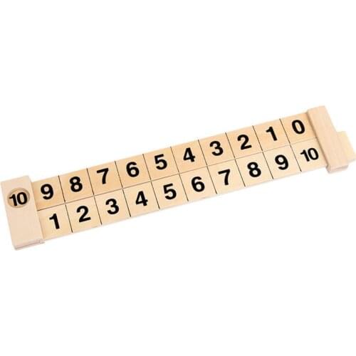 Wooden Math Arithmetic Scientific Rail Design Ruler Toys 6.6 1-10 Learning * 32.5 Subtract Addition Education Ruler Kids T3B9
