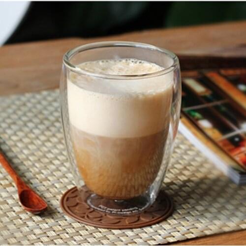 Double-layer High Borosilicate Glass Home Cute Water Cup Flower Tea Cup Transparent Egg-shaped Juice Coffee Cup