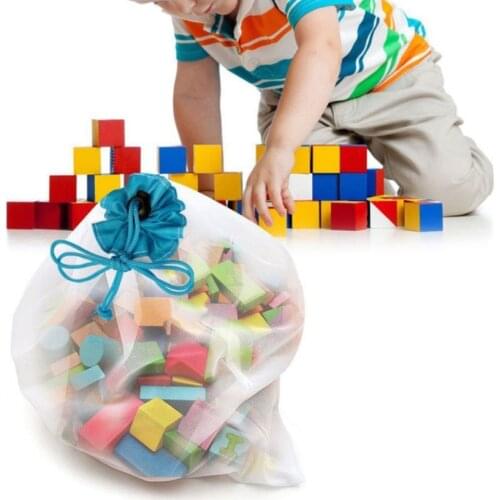 Eco Friendly Single Side Drawstring Fruit Bags Vegetable Kitchen Storage Fruits Washable Mesh Package Home Organization Supplies