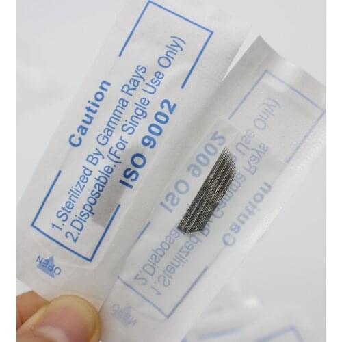 100 Pcs Three Line 16 Pin Microblading Needles Permanent Makeup Eyebrow Tattoo Needles Blade 3D Fog Eyebrow embroidery shading