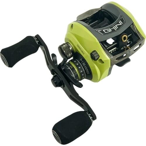 MADMOUSE HAIBO GHINI Baitcasting Fishing Reel 169g 6.5:1 Gear Ratio Baitcast Reel 9+1BB 3.5-5kg Max Drag Right Left Wheels