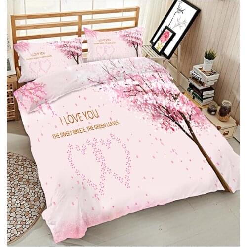 Custom size Twin Full Queen Pink 3D bedding set bed sheet Duvet Cover Pillowcase bed cover girl Room decorate California king