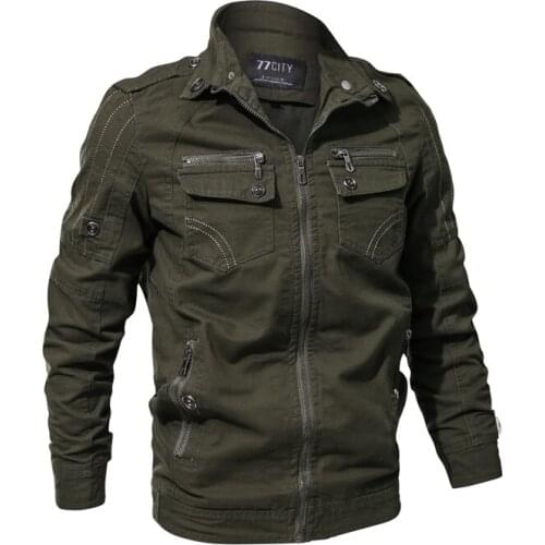 New 2021 Men Bomber Jacket Men Military Autumn Cotton Tactical Army Fashion Pilot Air Force Cargo Coat Male Military Jacket Men