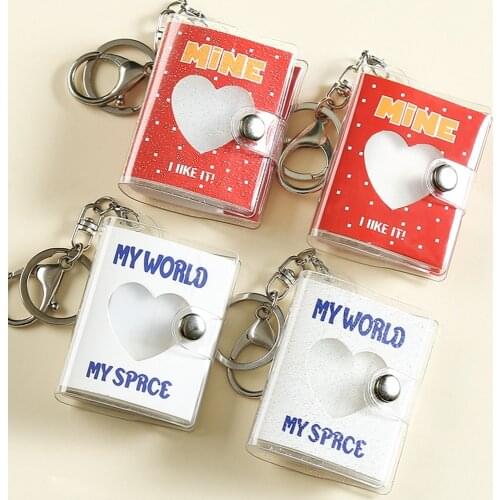 Mini Photo Album Photos Card Holder Hollow Love Photos Album With Keychain Portable Picture Card Storage Book