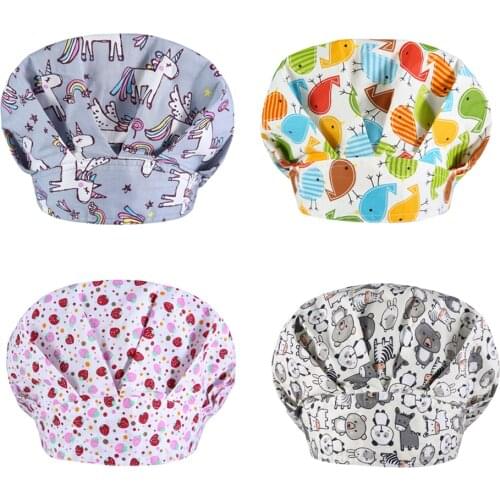 Fashion Cartoon Print Work Hat Casual Unisex Cap Operating Room Hat Nurse Hats Soft New nurse accessories Sombreros De Mujer