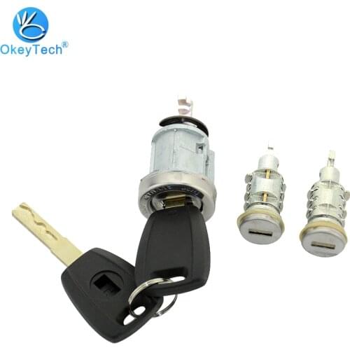 OkeyTech for Fiat Ducato Set Ignition Car Door Rear Trunk Lock Barrel Cylinder Latch With 2 Keys SIP22 Blade for Locksmith Tools