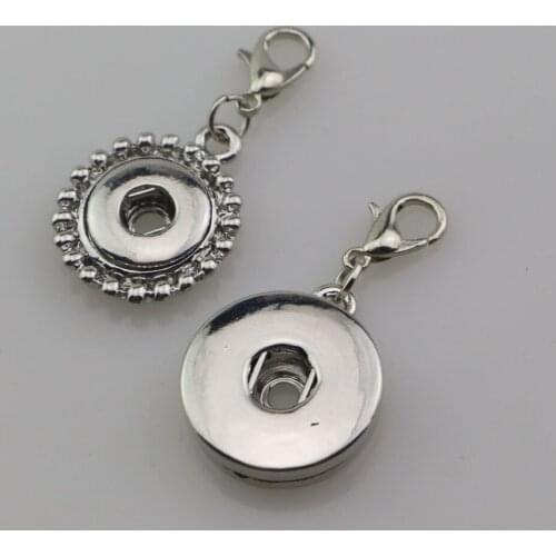 Factory Wholesale 60Pcs Mix 18mm/12mm Interchangeable Metal Silver Diy Snap Charms For Diy Snap Button Jewelry Findings