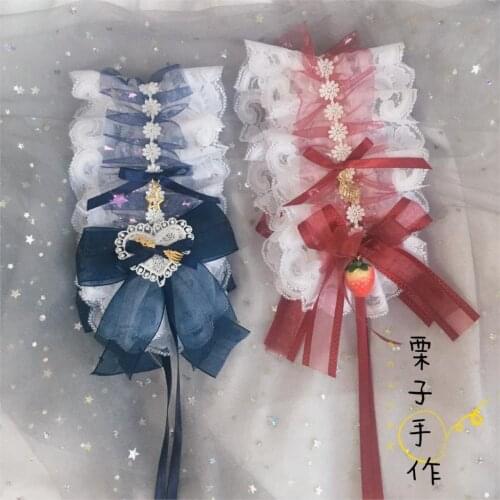 Origional Self-Made Lolita Hair Band Cute Versatile Deep Blue SOFT Girl Lolita Hair Accessories Daily Life Small Things