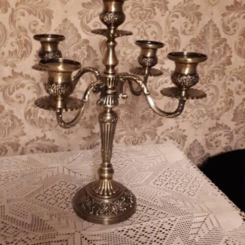 Hot Retro Metal Candlestick Europe Classical Candle Holder Wedding Event Candelabra Candle Stand for Home Decoration