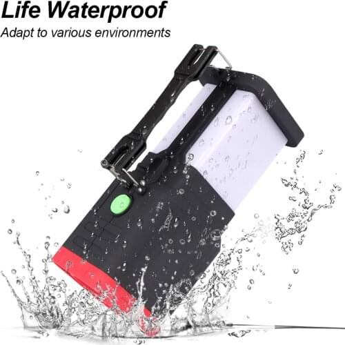 Solar LED Flashlight Handheld Searchlight Outdoor Working Light Lantern Solar Charging Waterproof Emergency Light Hanging Lamp