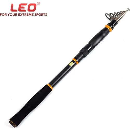 LEO Wheel base metal material Carbon rod High density carbon fiber cloth EVA handle long shot behind sea Telescopic fishing rod
