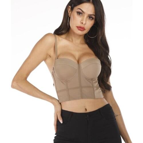 TOPMELON Women Bra Top Vest Spandex Push Up Bralette Bustier Bra Cropped Camis Sexy Club Party Clothes Corset Tanks Fashion 2020