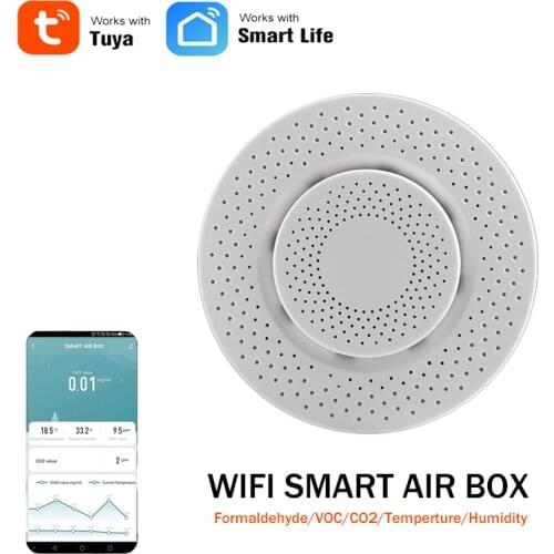 Tuya Smart Wifi Indoor Air Monitor Quality Formaldehyde Detector VOC Carbon Dioxide CO2 Sensor Meter humidity Temperature Sensor