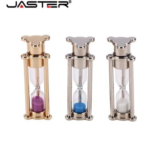 JASTER Brand new crystal Hourglass usb flash drive Memory stick water-clock shape pendrive 4GB 8GB 16GB 32GB 64GB gift