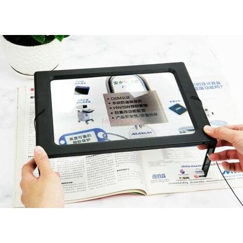 Magnifying equipment Desktop magnifying glass led with lamp reading pluggable elderly student 3 times chest