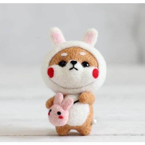 Felt DIY Package Wool Felting Toy Doll Wool Felt Poked Kitting DIY Package Non-Finished Craft for Kids Wool Felt Handmade Animal