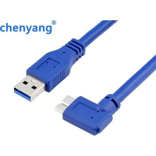 High Speed USB 3.0 to 90 Degree Right Angled Micro B Cable for Mobile Hard Disk USB 3.0 Cable line 60cm/100cm